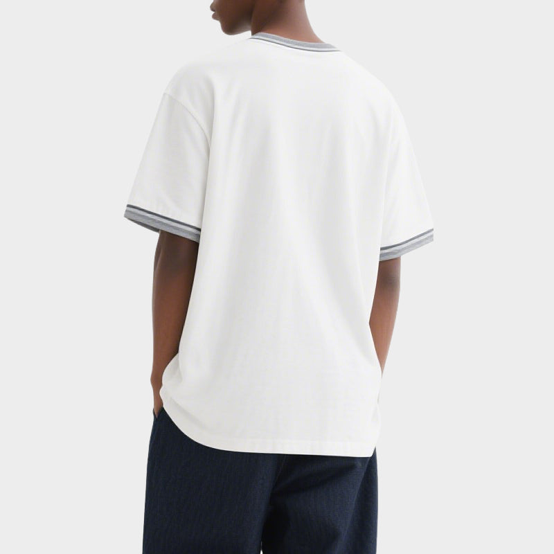 Men T-shirt Luxury Causal Streetwear Heavyweight T-shirt Round Neck