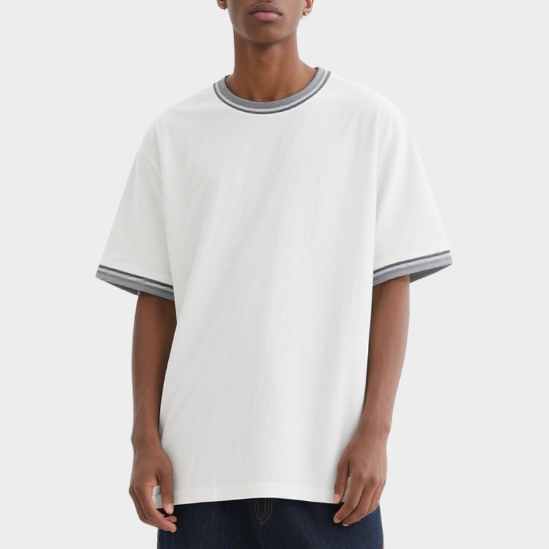 Men T-shirt Luxury Causal Streetwear Heavyweight T-shirt Round Neck