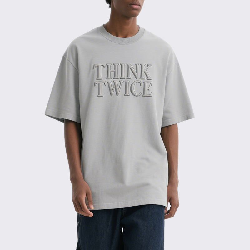 Pullover Crew Neck T-shirt for Men Drop Shoulder Streetwear