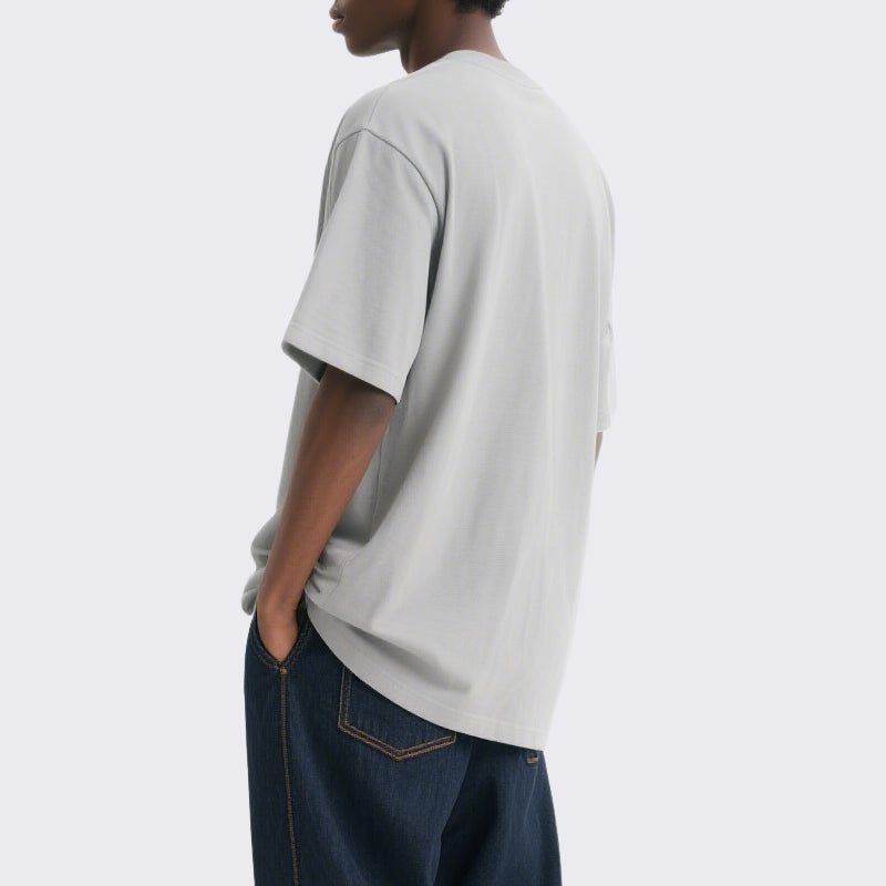 Pullover Crew Neck T-shirt for Men Drop Shoulder Streetwear