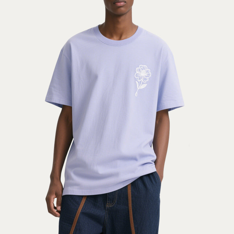 T-shirts Men's Streetwear Oversized Crewneck Drop Shoulder T-shirt for Men