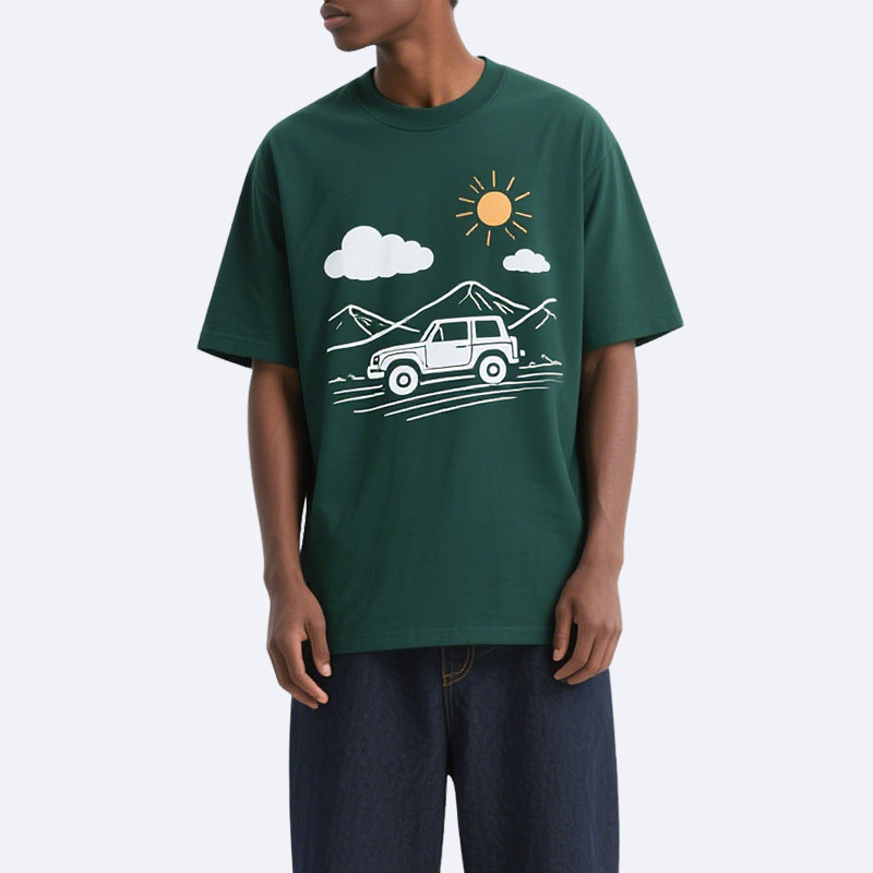 Boxy Fit T-shirt Men's Drop Shoulder Streetwear Heavyweight Luxury T-shirt