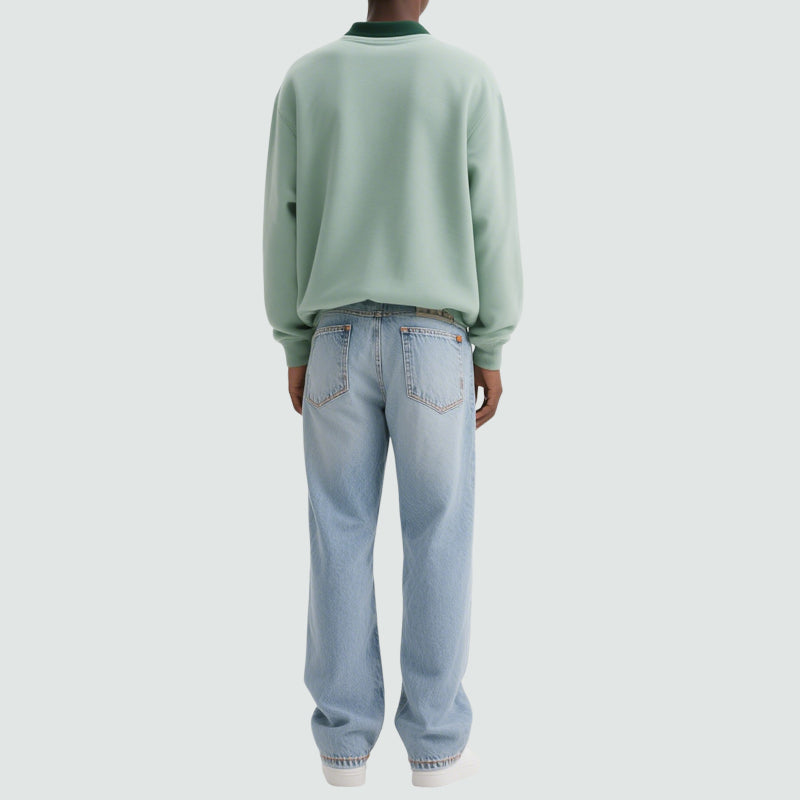 Men'S Polo Collar Long Sleeve Sweatshirt