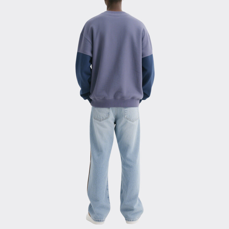 Men'S Patchwork Color Long Sleeve Sweatshirt