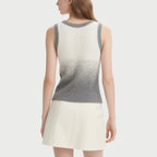 Gray and White Gradient Sequin Knitted Vest