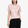 Leopard Print Short-Sleeved Crew Neck T T-Shirt