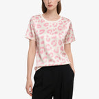 Leopard Print Short-Sleeved Crew Neck T T-Shirt