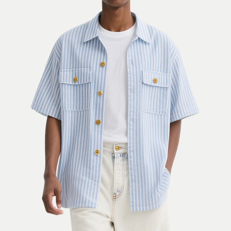 Striped Comfortable Men's Short Sleeve Shirts
