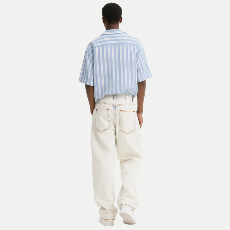 Vertical Striped Fashionable Men's Short Sleeve Shirts