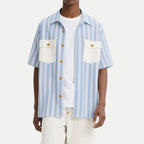Vertical Striped Fashionable Men's Short Sleeve Shirts