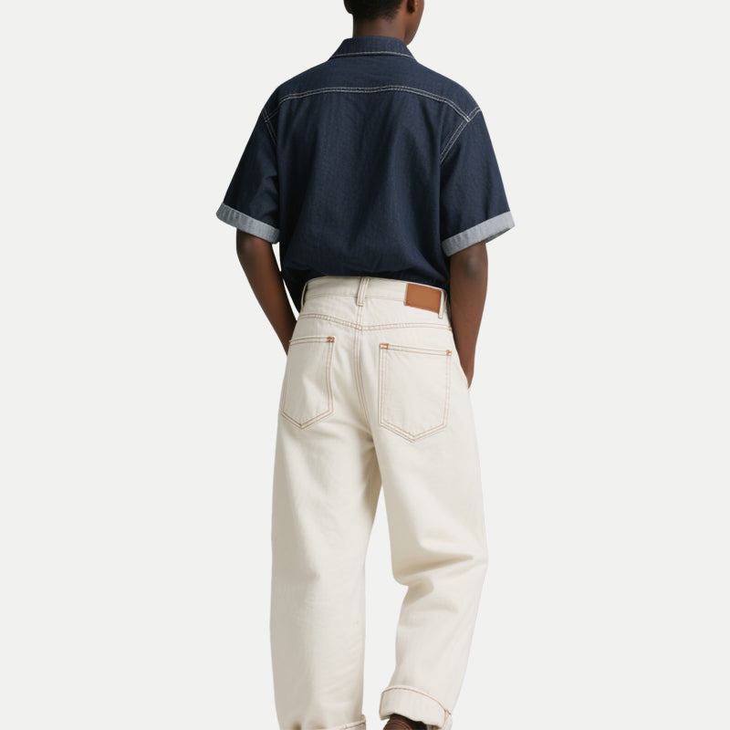 Denim Casual Men's Short Sleeve Shirts
