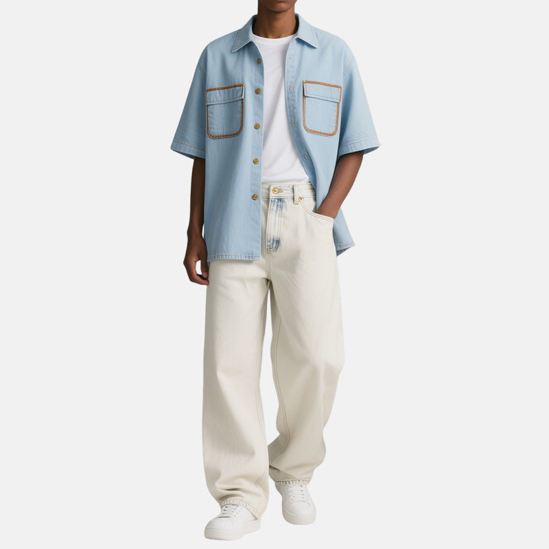 Regular Button Men's Short Sleeve Shirts
