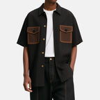 Men's Vertical Striped Classic Short Sleeve Shirts