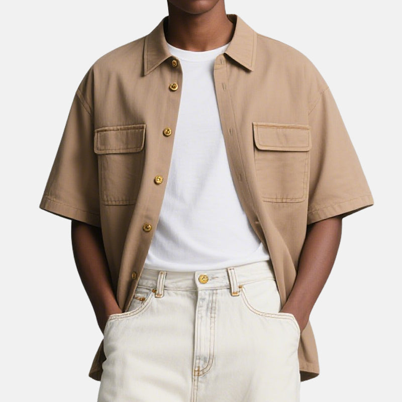 Men's Solid Color Casual Short Sleeve Shirts