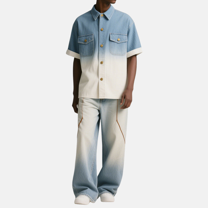 Summer Vacation Breathable Men's Short Sleeve Shirts