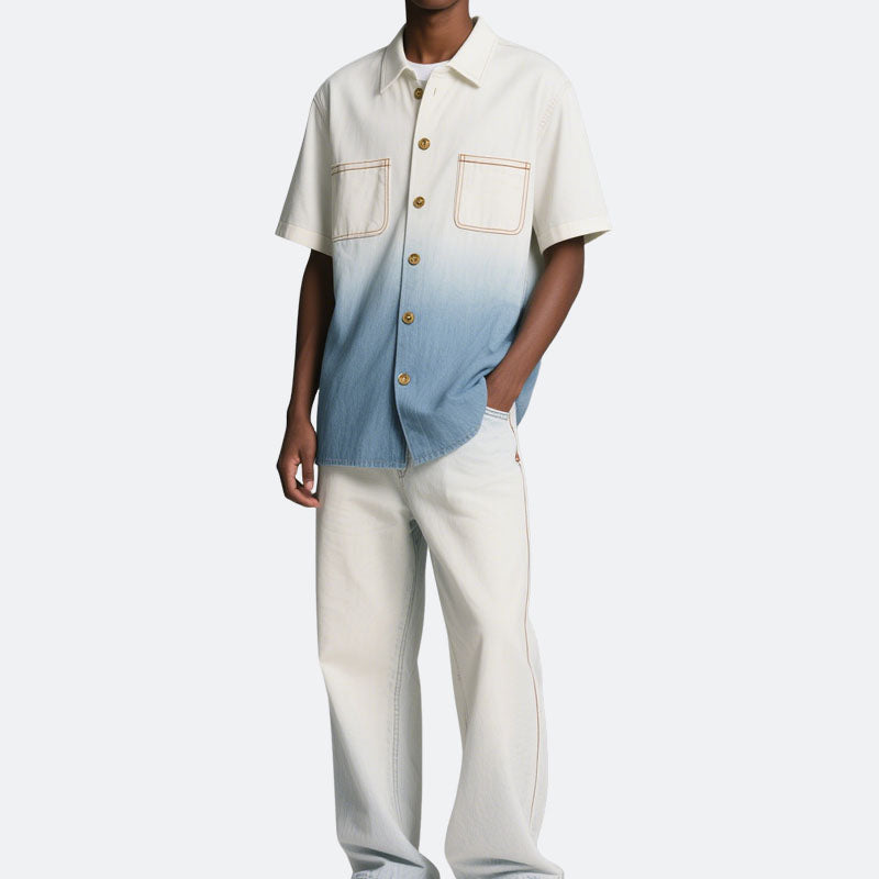 Men's Casual Button Short Sleeve Shirts