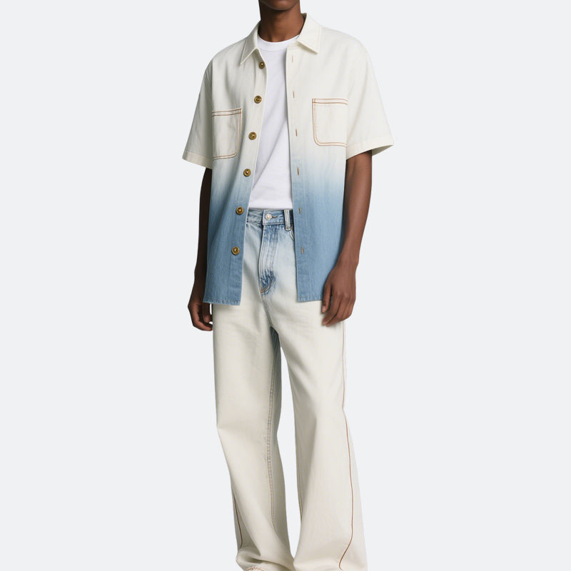 Men's Casual Button Short Sleeve Shirts