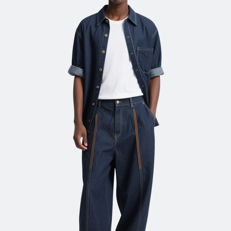 Men's Classic Denim Short Sleeve Shirts