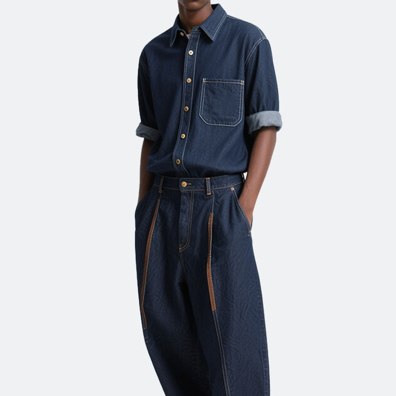 Men's Classic Denim Short Sleeve Shirts