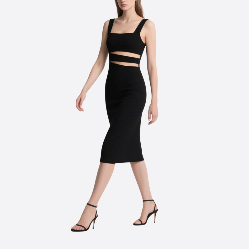 Fashionable Sexy Black Slim Slimming Slit Short Skirt for Women