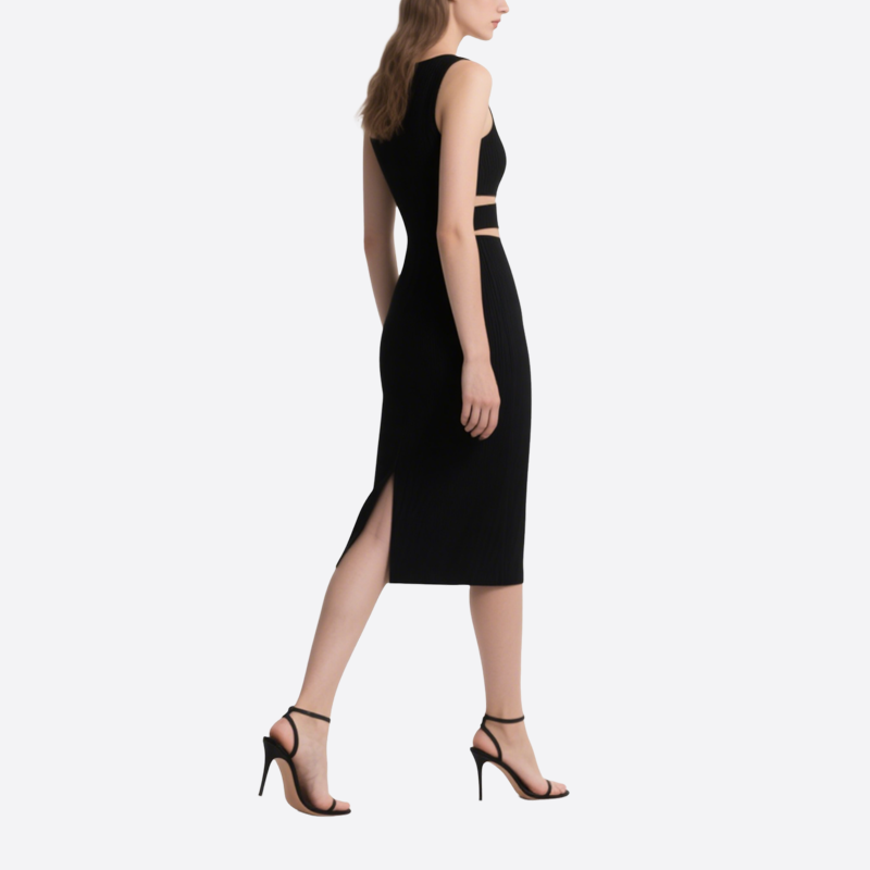 Fashionable Sexy Black Slim Slimming Slit Short Skirt for Women