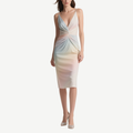 Dreamlike Gradient V-Neck Suspender Slim Dress for Women