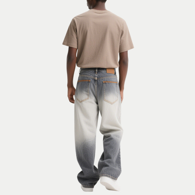 Men's Classic Design Retro Style Denim Trousers