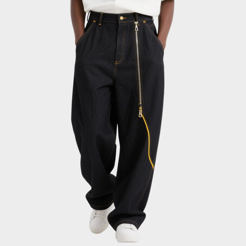 Men's Unique Design Jeans with Zipper Decoration