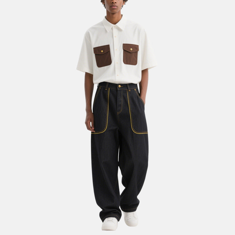 Men's Retro Jeans with Big Pockets