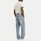 Men's Fashion Trend Trousers Washed Blue Jeans