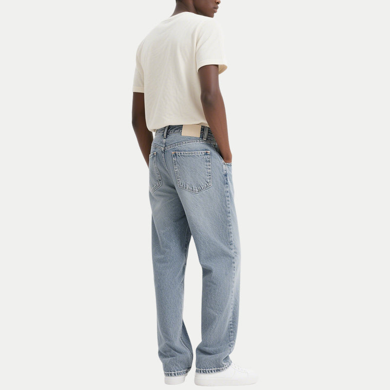 Men's Fashion Trend Trousers Washed Blue Jeans