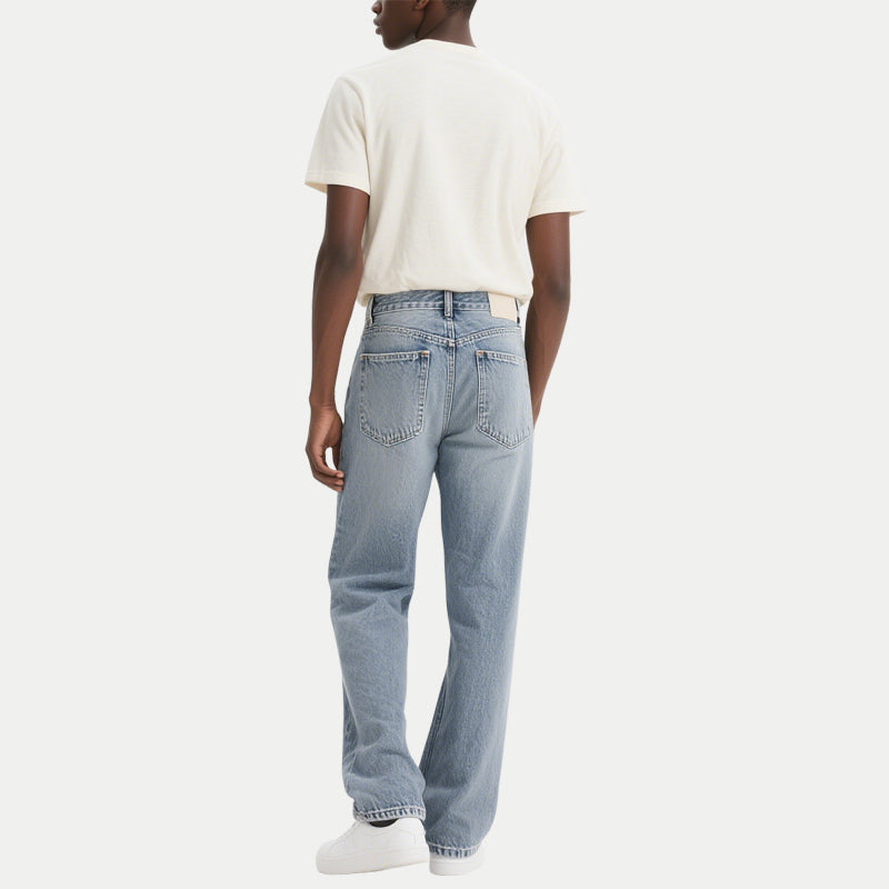 Men's Fashion Trend Trousers Washed Blue Jeans