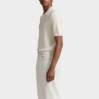Short Sleeve Striped Knitted Polo Shirt for Men