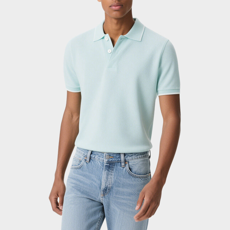 Mens Polo Casual Lapel Solid Color Polo Shirts