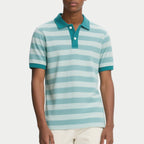 Men Casual Stripes Breathable Summer Short Sleeve Polo Shirts
