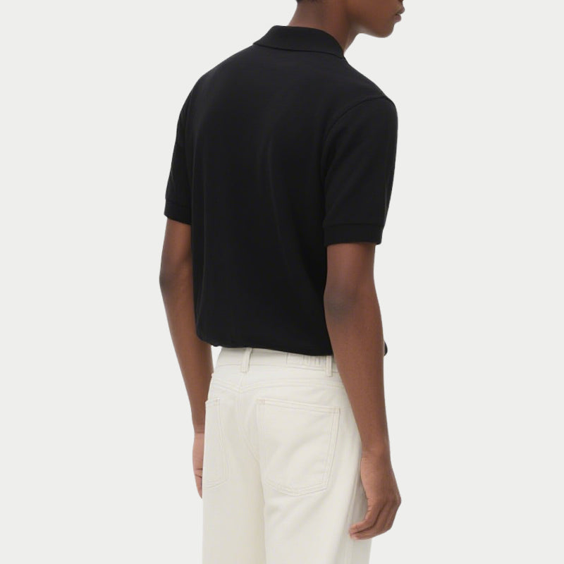 Men's Striped Casual Short Sleeved Slim Knit Polo Shirt