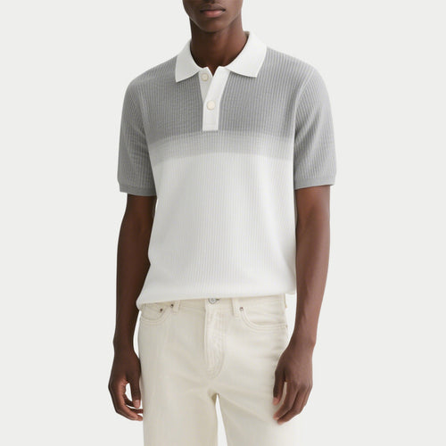 Contrast Polo Shirts Button Short Sleeve Men's Knit Polo Shirts