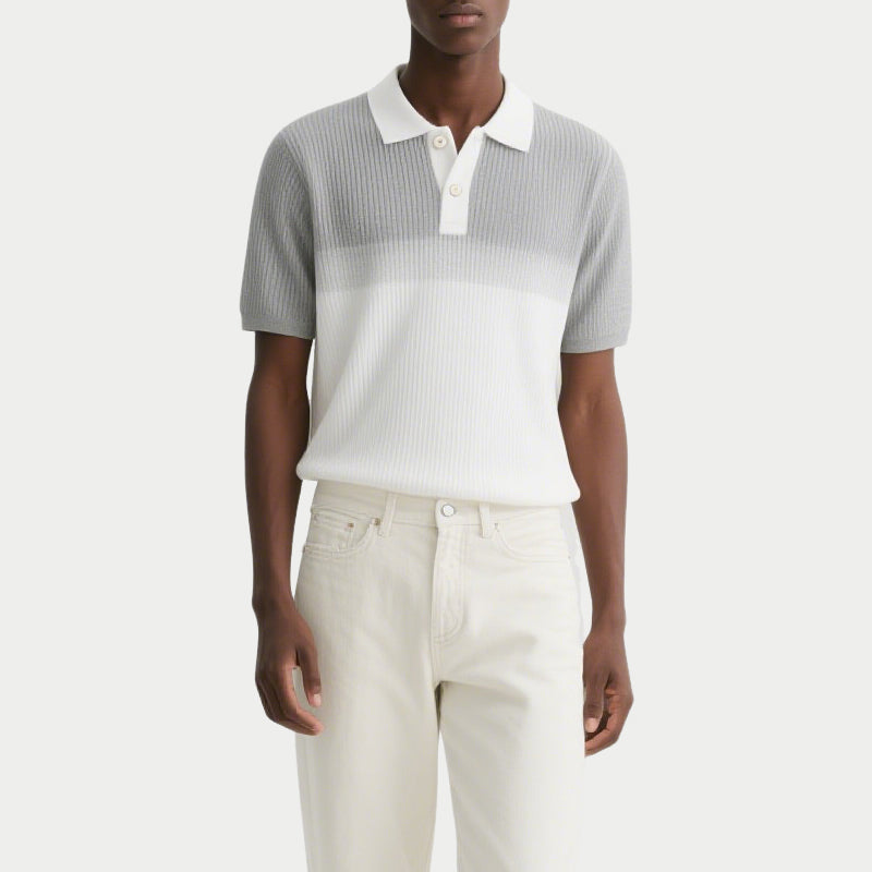 Contrast Polo Shirts Button Short Sleeve Men's Knit Polo Shirts