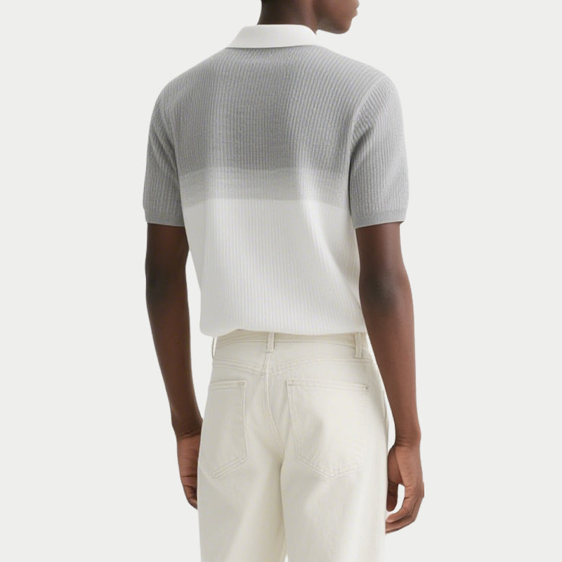 Contrast Polo Shirts Button Short Sleeve Men's Knit Polo Shirts
