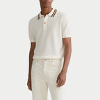 Summer Button Neck Short Sleeve Golf Knit Polo Shirt for Men