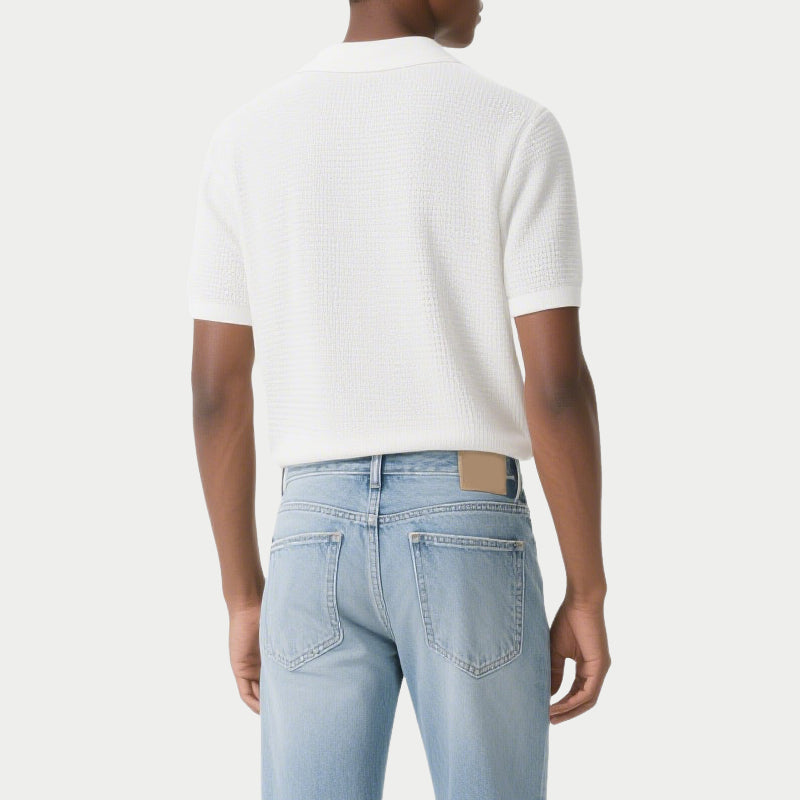 Men's Fashion Casual Knit T-Shirt Short Sleeve Polo Shirt