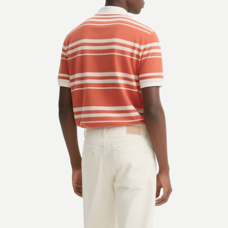 Trend Men's Polo Shirt Casual Breathable Top Short Sleeve Stripe