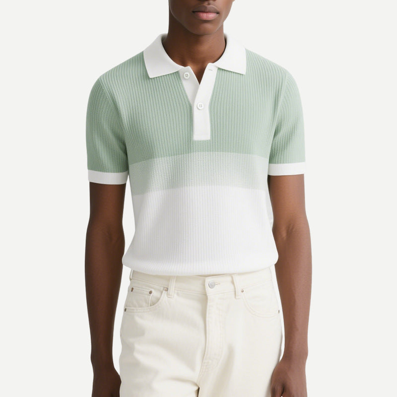 Summer Mens Luxury Short Sleeve Polo Shirt Lapel Button-down