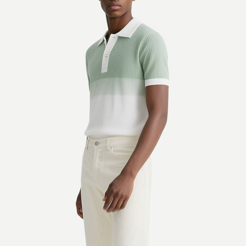 Summer Mens Luxury Short Sleeve Polo Shirt Lapel Button-down