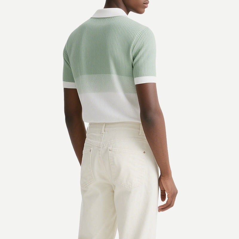 Summer Mens Luxury Short Sleeve Polo Shirt Lapel Button-down