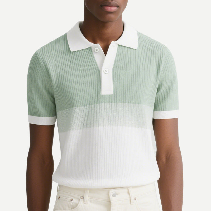 Summer Mens Luxury Short Sleeve Polo Shirt Lapel Button-down