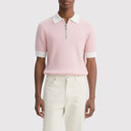 Summer Knitted Half-Zip Polo Shirt for Men