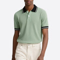 Men Summer Short Sleeve Button Contrast Polo Shirt