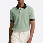 Men Summer Short Sleeve Button Contrast Polo Shirt