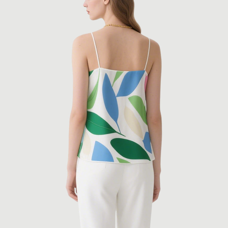 Fresh and Unique Printed V-Neck Suspender Top for Women